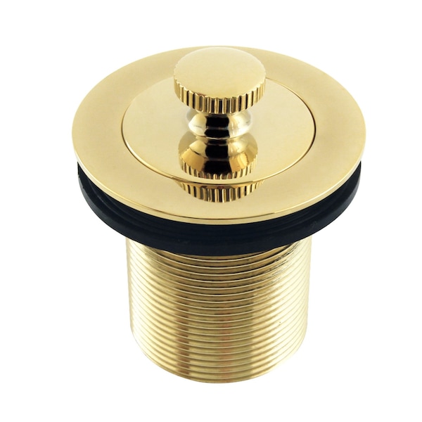 112 Lift and Turn Tub Drain with 2 Body Thread, Polished Brass